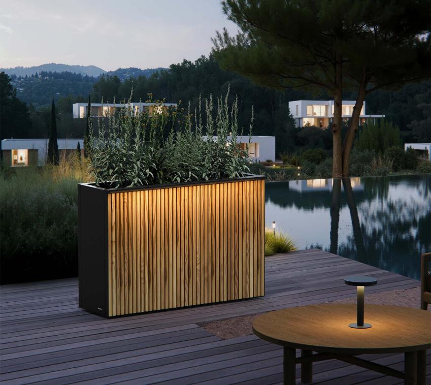 Herstera Garden Deco Planter Divider XL Plus | hoher Pflanzkübel mit LED 