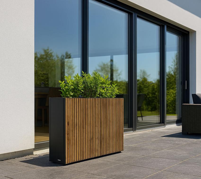 Herstera Garden Deco Planter Divider | rechteckiger Pflanzkübel hoch Outdoor  