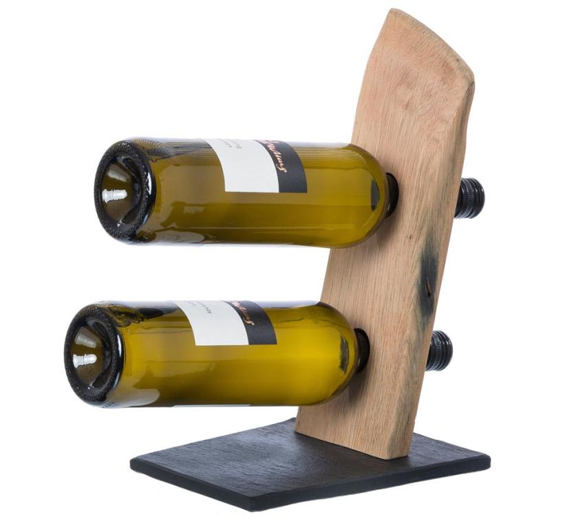 Westmann Holz Weinregal Double Vin 2 Flaschen | Braun | 20x18x30 cm 