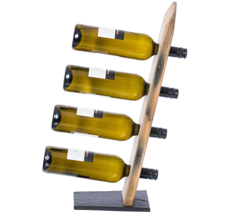 Westmann Holz Weinregal Quartett Ardoa 4 Flaschen | Braun | 20x18x50 cm 