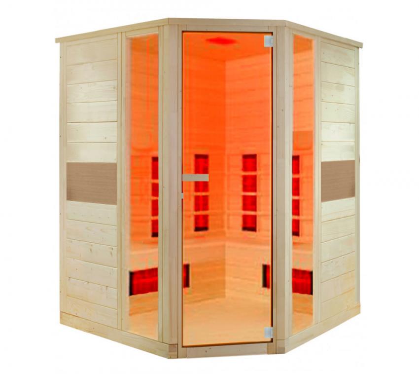 Interline Summer Infrarotkabine Wärmekabine Ruby Eckmodell natur 127x127x190 cm 