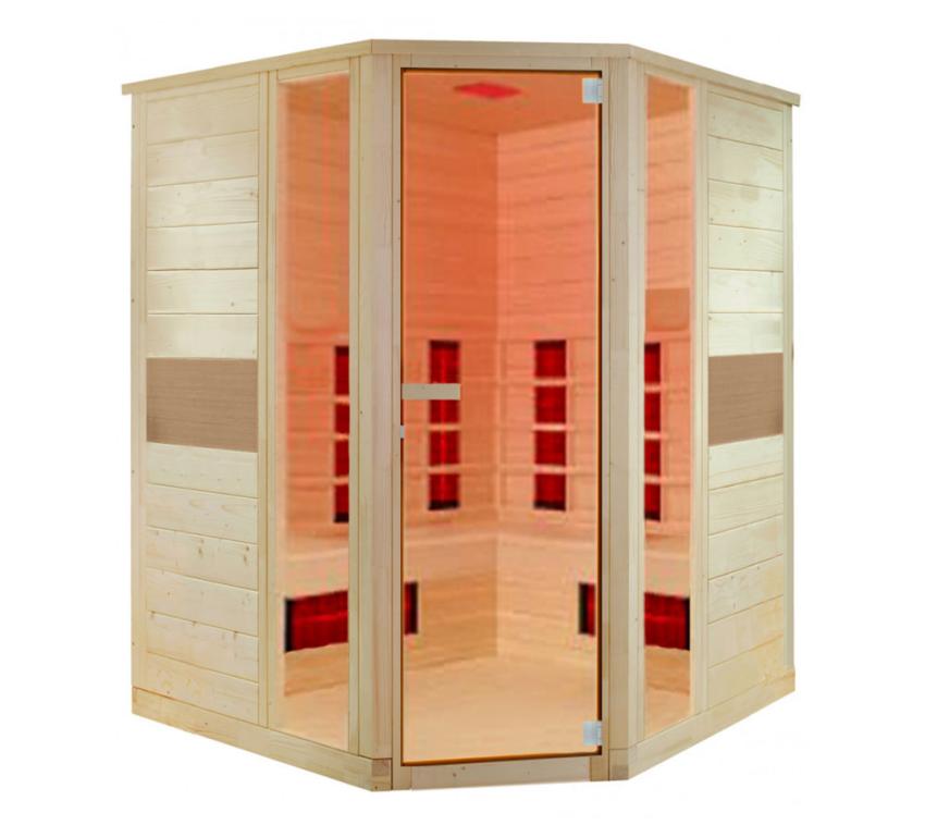 Interline Summer Infrarotkabine Wärmekabine Ruby Eckmodell | Natur | 127x127x190 cm 