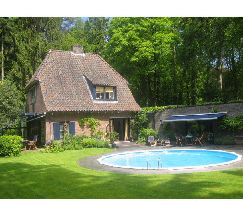 Interline Summer Holz Schwimmbad Diana Set 2 weiß Ø360 cm Inkl. Winterabdeckung