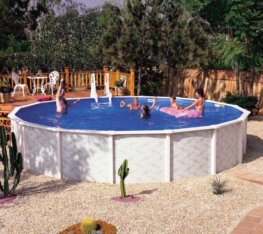 Interline Summer Stahlwandpool Schwimmbad Diana Set 1 | Weiß | 550x550x132 cm 