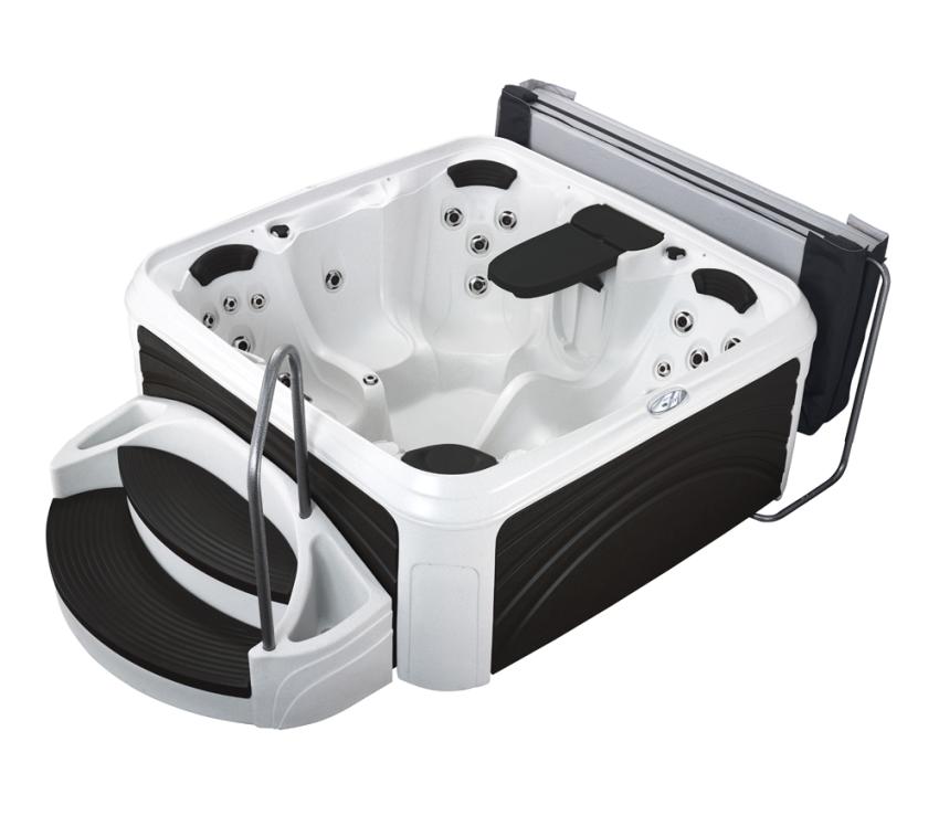 Interline Summer Outdoor Whirlpool Cabana 2500L White Diamond | Weiß, Schwarz | 203x203x86 cm 