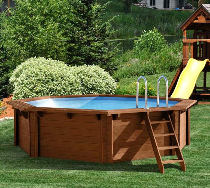 Interline Schwimmbad Holzpool Bali Ø440x136 cm Basic Set 