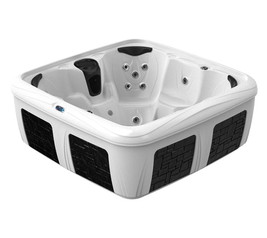 Interline Summer Outdoor Whirlpool Big EZ White Diamond | Weiß, Schwarz | 208x208x81 cm 