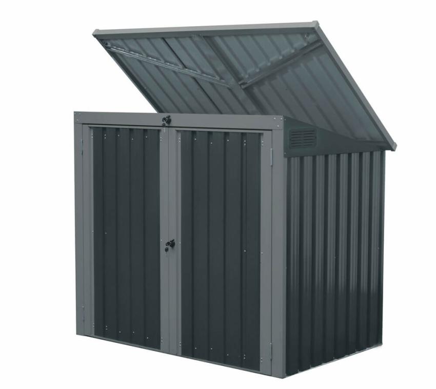 B-WARE Westmann Stahl Mülltonnenbox und Gerätebox | Anthrazit | 101x158x134 cm 