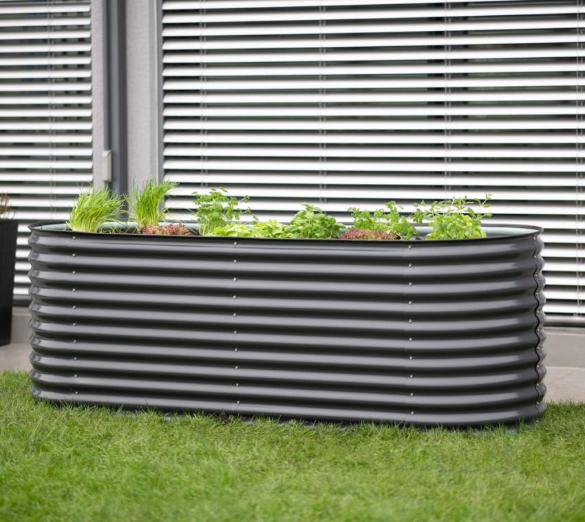 B-WARE Westmann Grow Faster M | Metall Hochbeet aus Wellblech | Anthrazit 