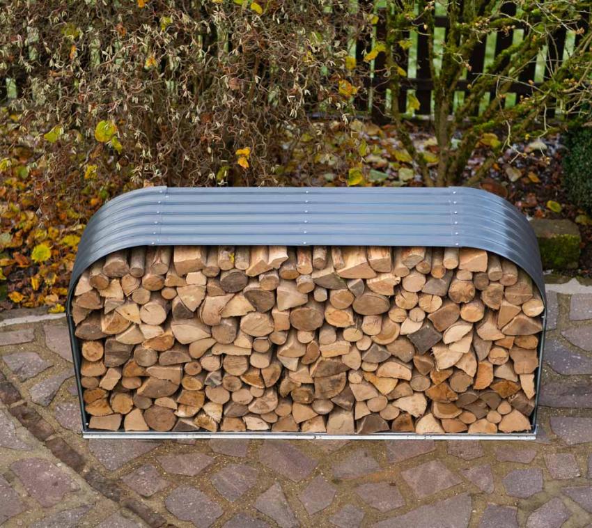Westmann Stahl Kaminholzregal | anthrazit | 46x212x111 cm 