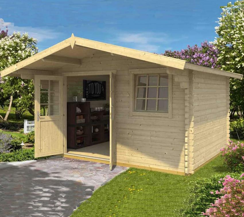 Lasita Maja Gartenhaus Gotland 3E Holzhaus 4x3m 40mm Natur mygardenhome