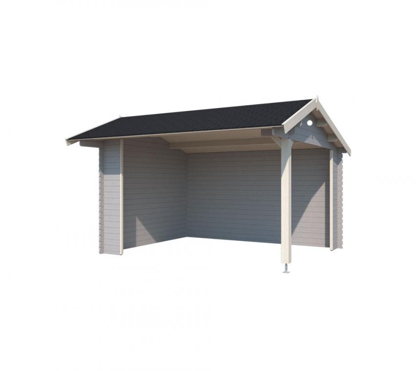 Lasita Maja Holz Gartenhaus Kirian 300 390x420x274 cm Lichtgrau
