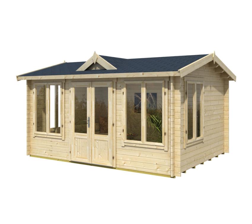 Lasita Maja Holz Gartenhaus Windsor 44 | 400x300 cm | Carbongrau