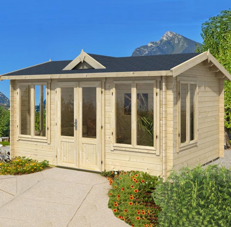 Lasita Maja Holz Gartenhaus Windsor 44 440x340x240 cm Natur