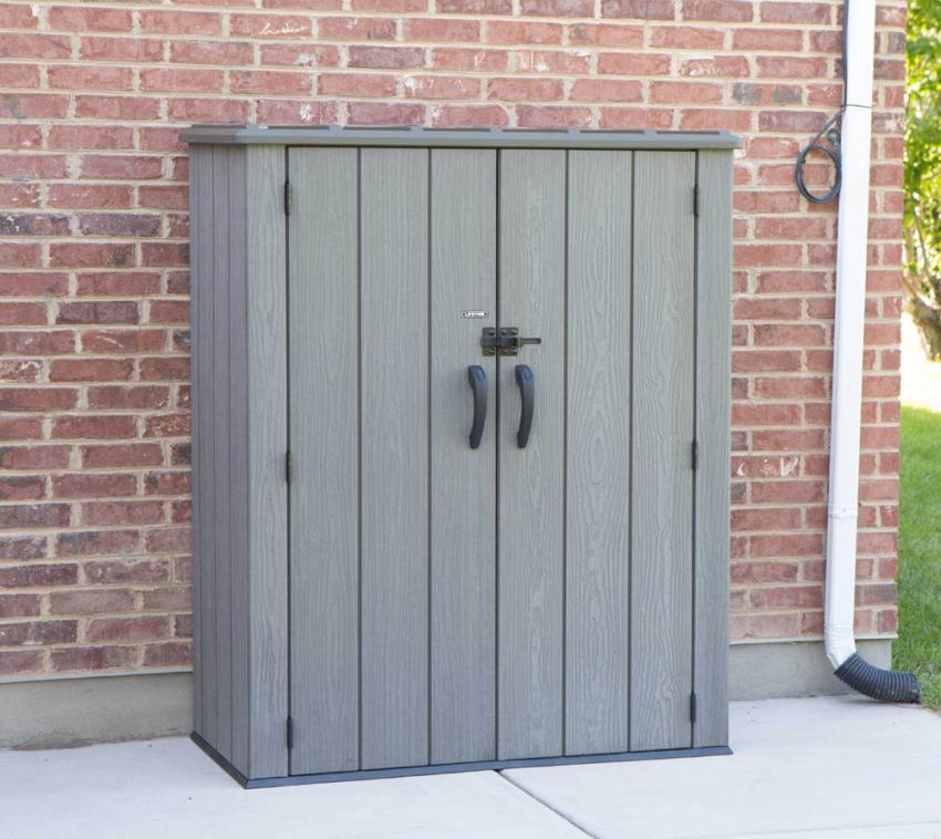 Lifetime Kunststoff Geräteschrank XL | Dunkelgrau | 70x136x172 cm 