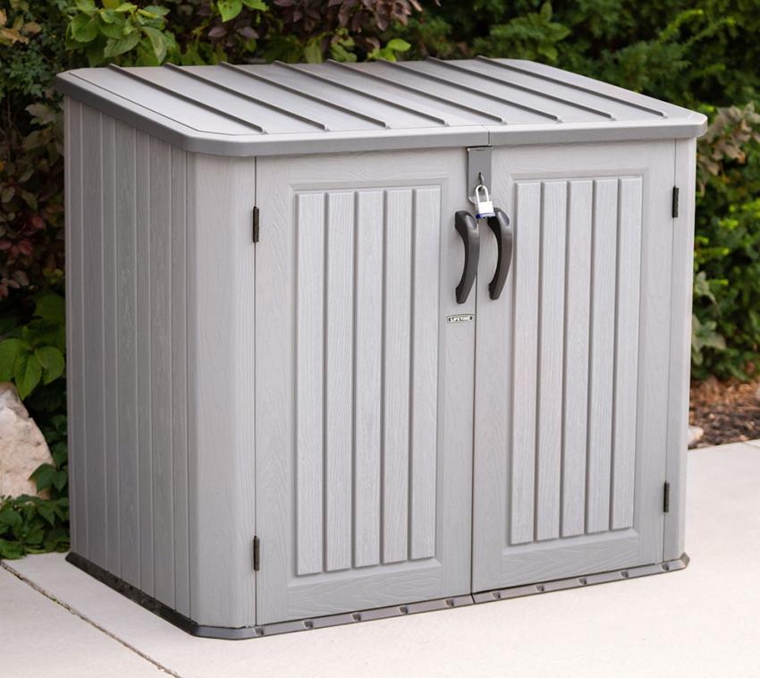 Lifetime Kunststoff Mülltonnenbox & Geräteschrank Phil | 2x240 L| Grau | 94x146x128 cm 