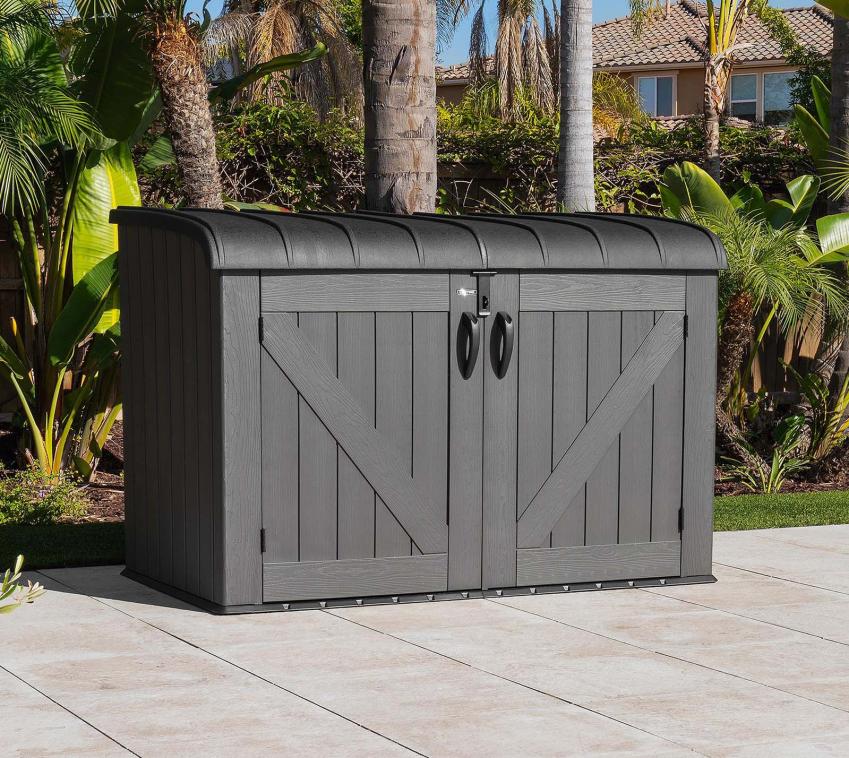 Lifetime Lemmy | Gartenschrank aus Kunststoff | Dunkelgrau | 2x1 m 