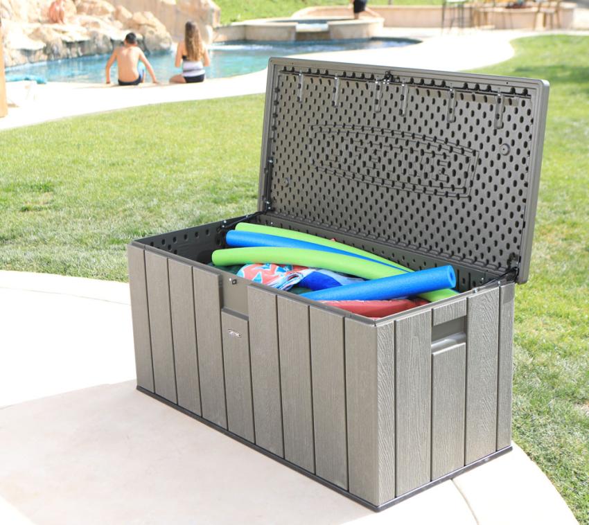 Lifetime Kunststoff Kissen Aufbewahrungsbox 570 Liter grau 72x151x69 cm 