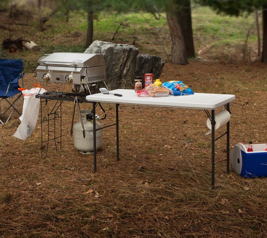 Lifetime Kunststoff Grill BBQ Camping Tisch weiß  | 
