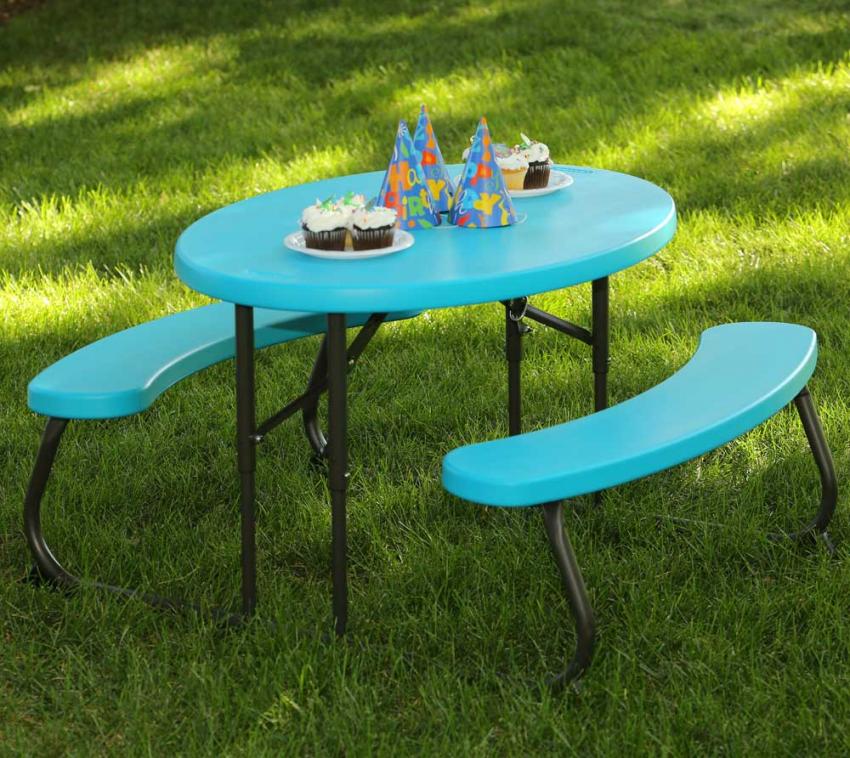 Lifetime Kunststoff Picknicktisch Kinder blau 