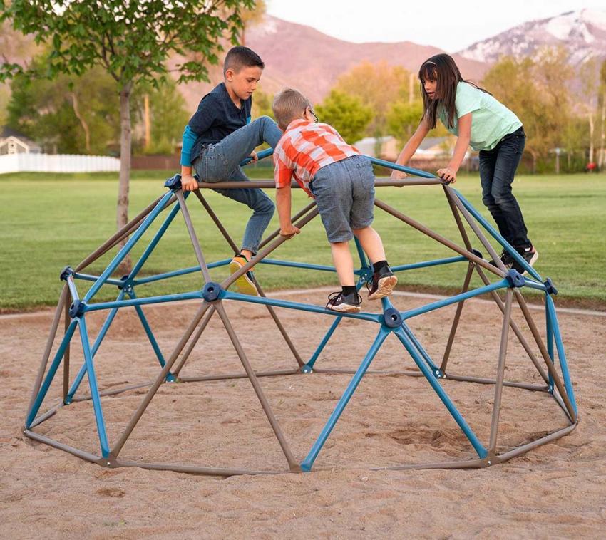 Lifetime Stahl Klettergerüst Geodome | Klettergerüst Garten | Braun/Blau | Ø 274x137 cm 