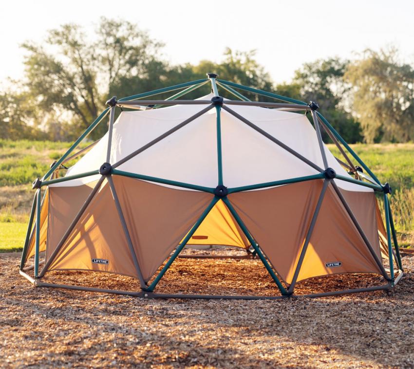 Lifetime Stahl Klettergerüst Geodome | Klettergerüst inkl. Spielzelt | Grün/Bronze | Ø 305x152 cm 