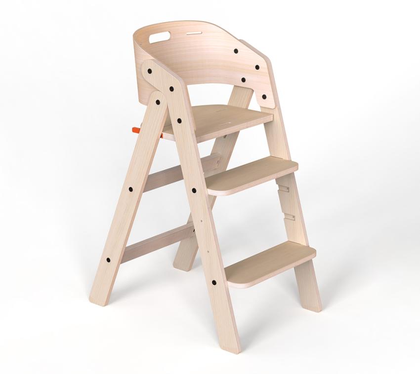 MamaToyz Holz Kinderhochstuhl MyChair | Natur | 60x60x85 cm 