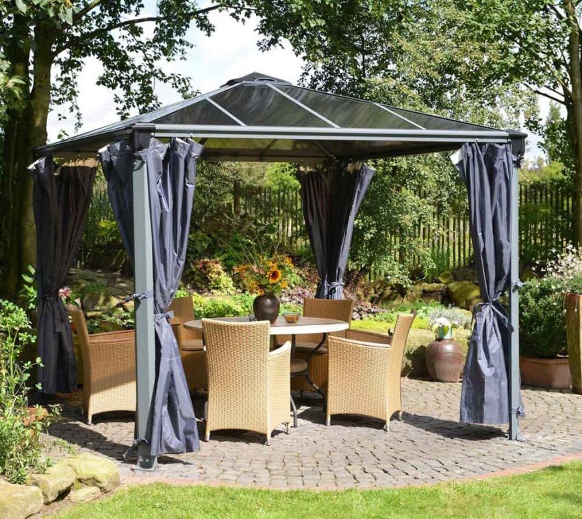 B-WARE Palram - Canopia Polyester Vorhänge für Pavillon Palermo | Grau | 