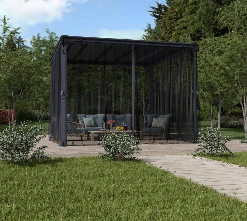 Palram - Canopia Polyester Moskitonetz für Pavillon Palermo | Anthrazit 
