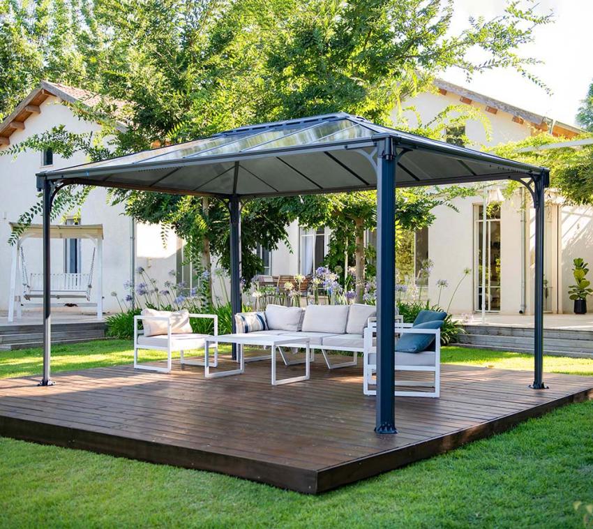 Palram - Canopia Aluminium Pavillon Martinique 4300 | Anthrazit | 295x430x276 cm 