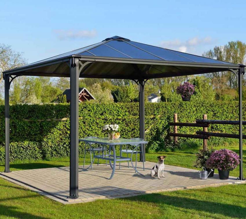Palram - Canopia Aluminium Pavillon Palermo 3600 | Anthrazit | 360x360x295 cm 