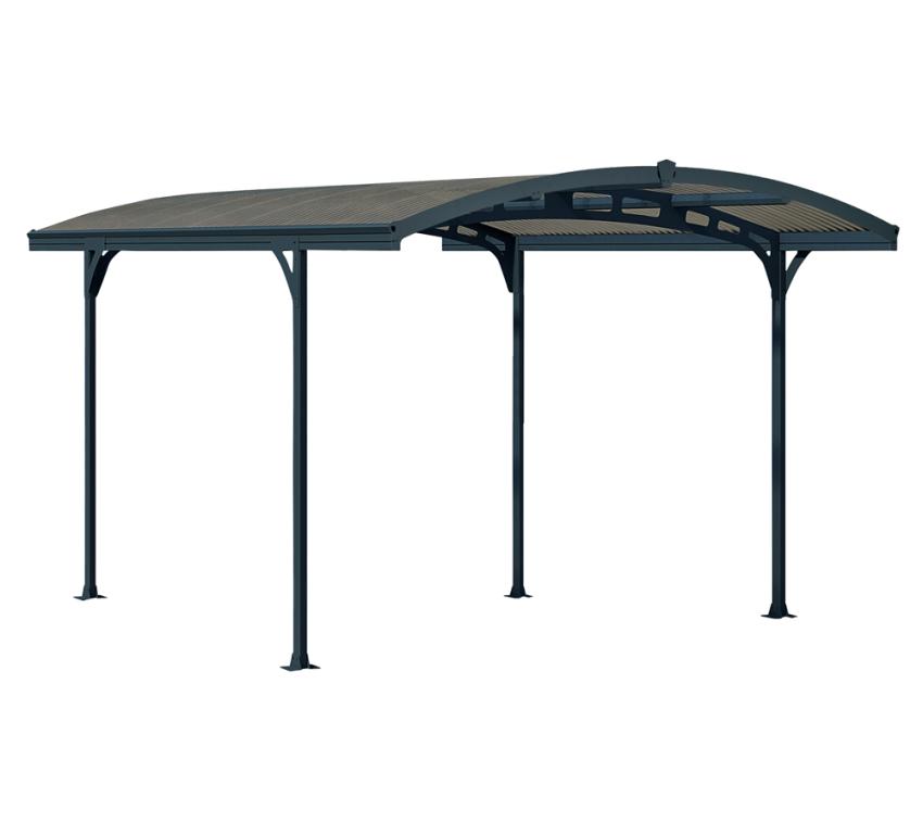 B-WARE Palram - Canopia Aluminium Carport Atlas 5000 | Anthrazit | 495x288x243 cm 