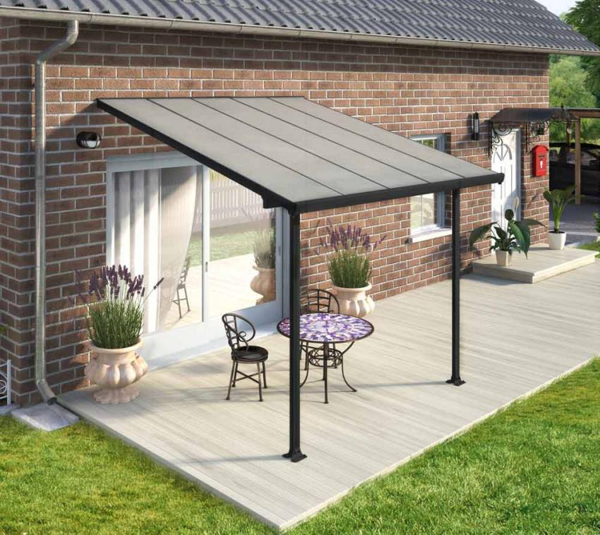 Palram - Canopia Terrassenüberdachung Feria grau 295x305x305 cm Ohne Seitenwand