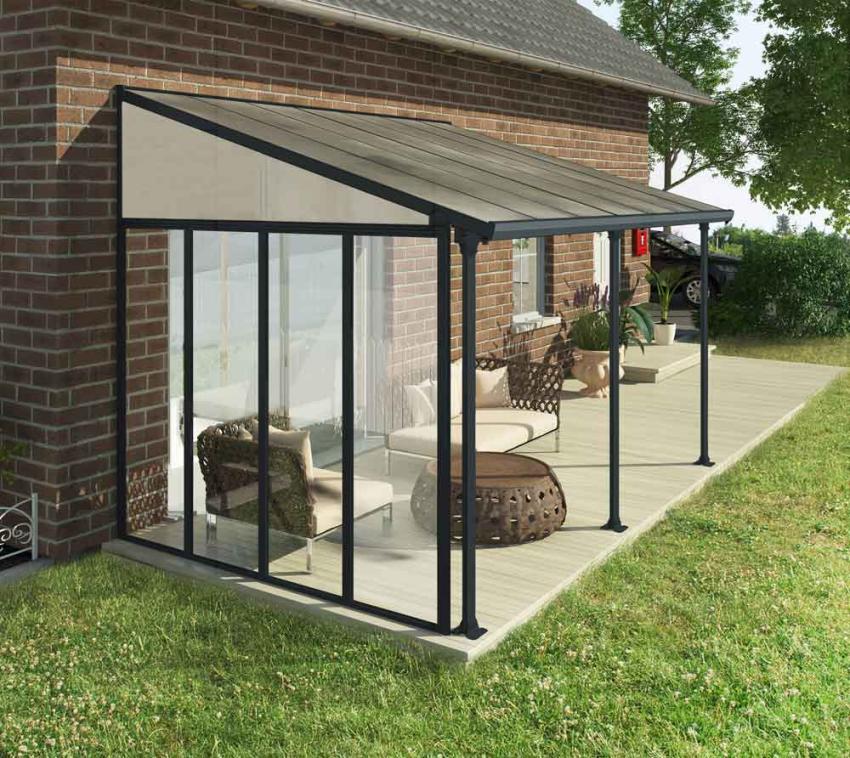 B-WARE Palram - Canopia Terrassenüberdachung Feria | Grau | 295x425x305 cm 