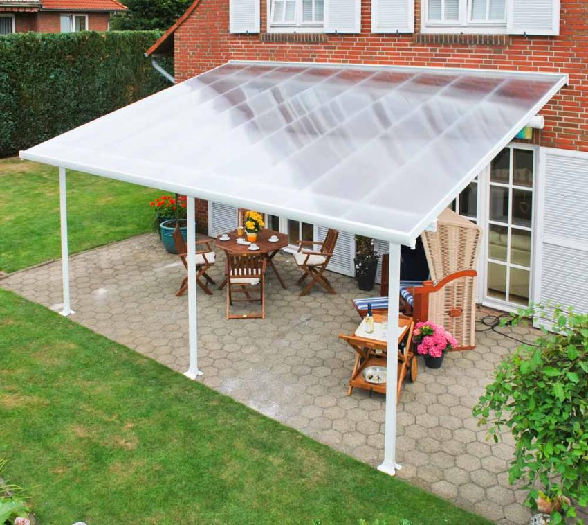 Palram - Canopia Aluminium Terrassenüberdachung Feria | Weiß | 295x1156x305 cm 