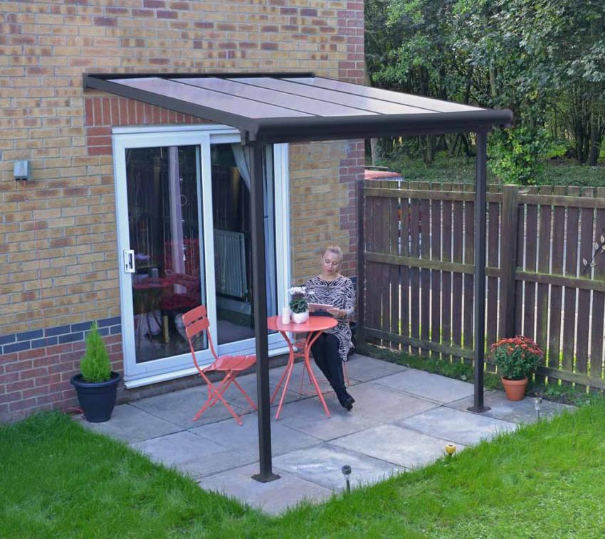 Palram - Canopia Aluminium Terrassenüberdachung Sierra | Anthrazit | 230x230x300 cm 