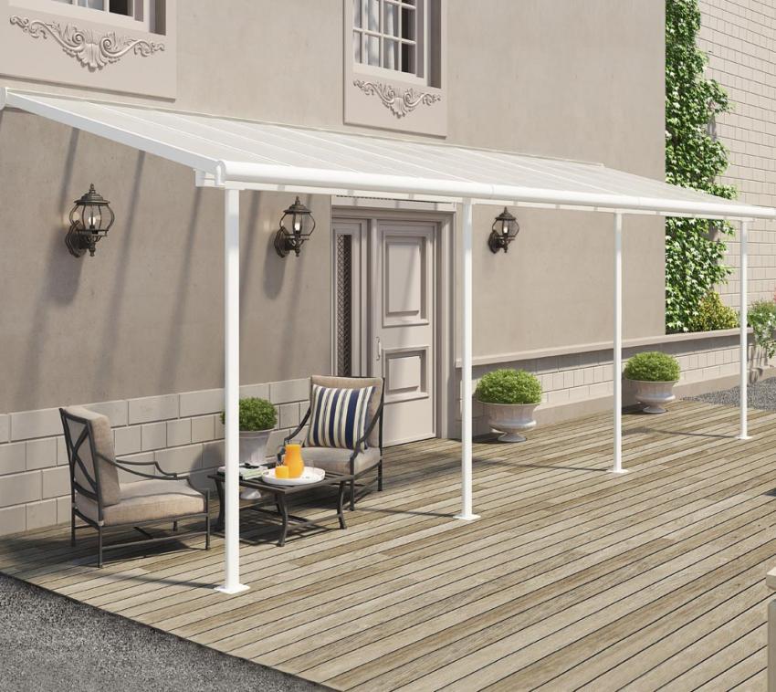 Palram - Canopia Aluminium Terrassenüberdachung Sierra | Weiß | 230x671x300 cm 