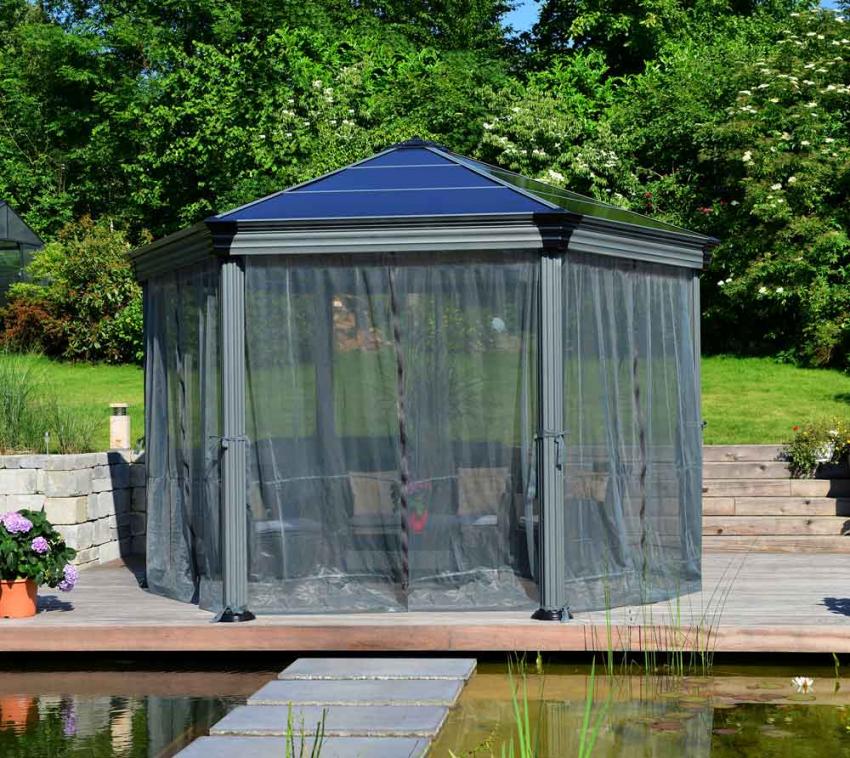 Palram - Canopia Polyester Moskitonetz für Pavillon Roma und Monaco | Grau | 