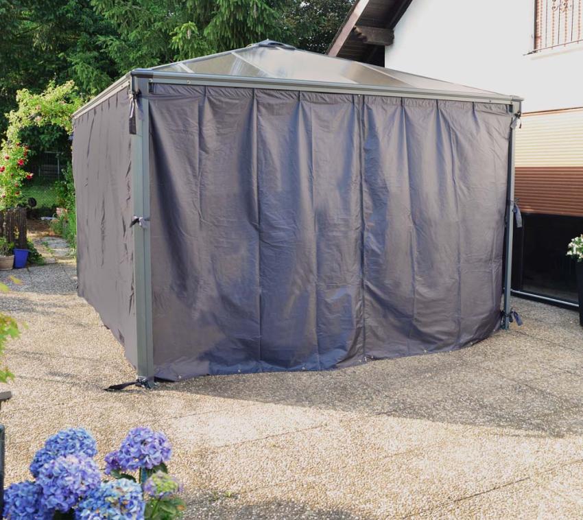 Palram - Canopia Polyester Vorhänge für Pavillon Palermo 4300 | Grau 