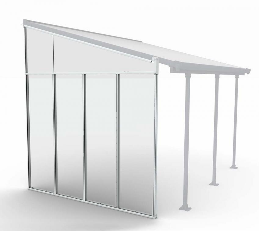 Palram - Canopia Terrassendach 3 Seitenwand weiß 