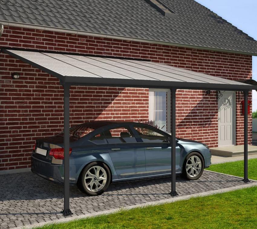 Palram - Canopia Aluminium Terrassenüberdachung Feria | Anthrazit | 387x850x305cm 