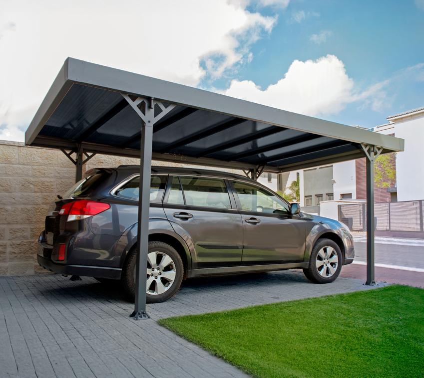 Palram - Canopia Aluminium Carport Palma 5000 | Grau | 497x293x224 cm 
