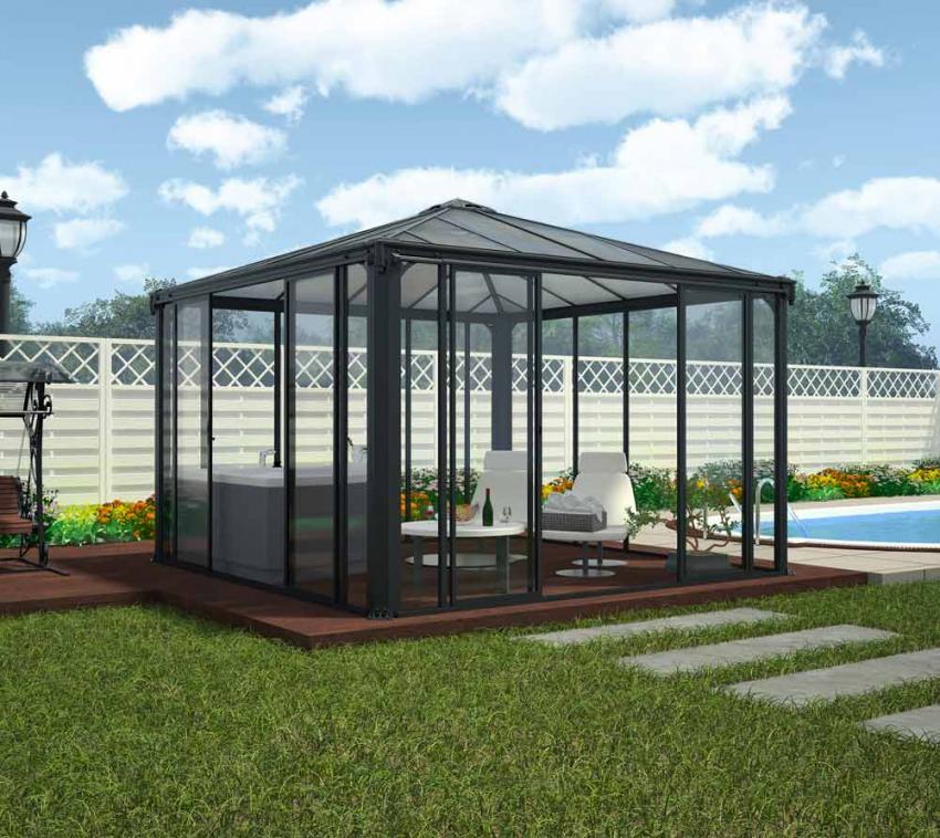 Palram - Canopia Aluminium Kaltwintergarten Ledro 3600 | Anthrazit | 360x360x295 cm 