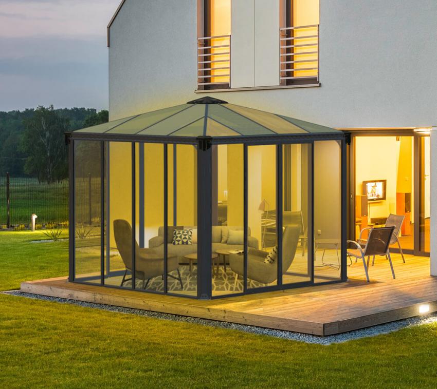 Palram - Canopia Aluminium Wintergarten Ledro 3000 | Grau | 295x295x276 cm 