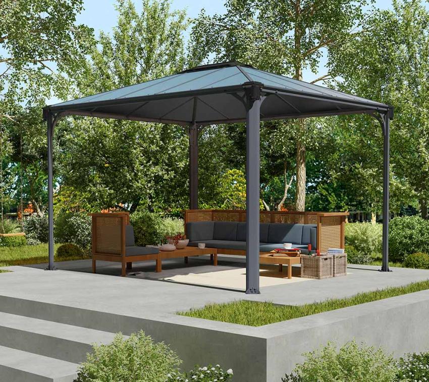 Palram - Canopia Aluminium Pavillon Martinique 3600 | Anthrazit | 360x275 cm 