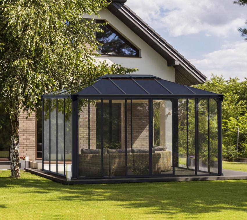 Palram - Canopia Aluminium Kaltwintergarten Ledro 4300 | Anthrazit | 430x296x275 cm 