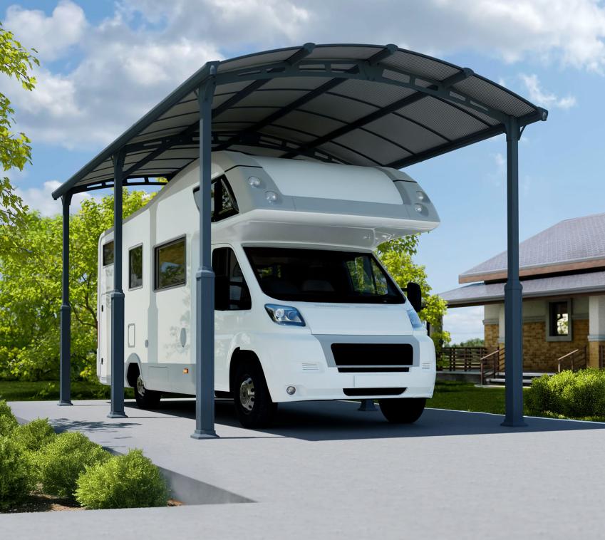 Palram - Canopia Aluminium Carport Arcadia Alpine 6400 | Anthrazit | 644x359x352 cm 
