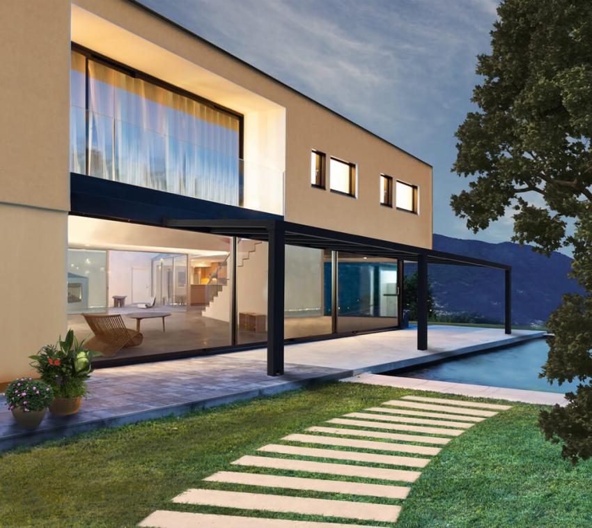 Palram - Canopia Terrassenüberdachung Stockholm grau 340x740x324 cm 