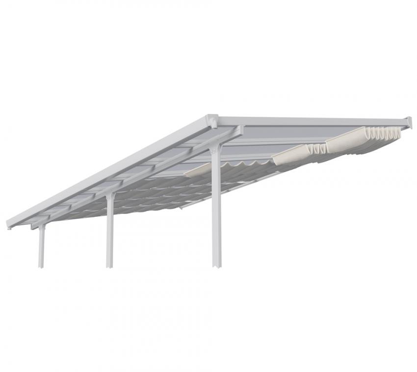 Palram - Canopia Polyester Terrassendach Jalousie weiß 300x730 cm 