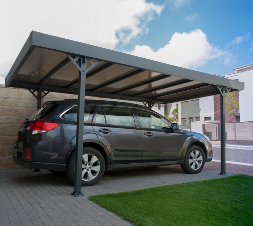 Palram - Canopia Aluminium Carport Palma 5000 | Grau | 497x293x224 cm 